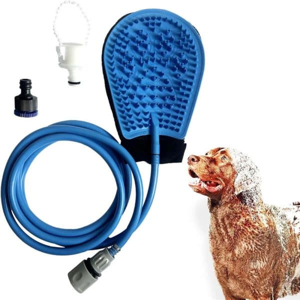 Deep Cleaning Pet Brush Glove with Hose
