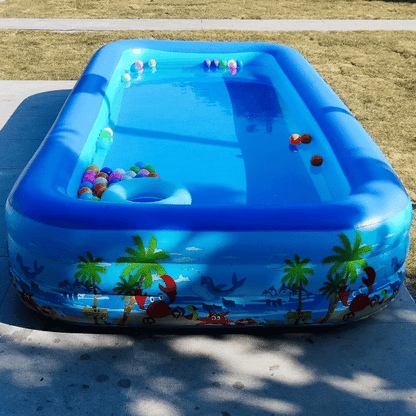 Inflatable Rectangular Kids Swimming Pool 180x130x56 CM