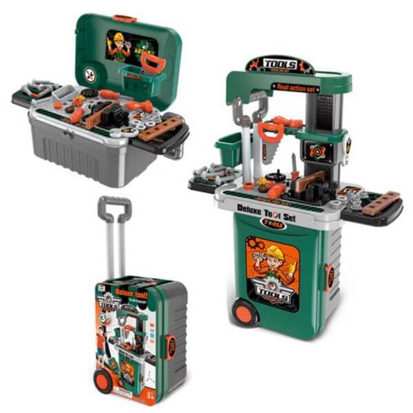 3 in 1 Tool Bench Workshop Playset Toolbox Suitcase