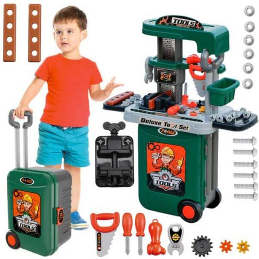 3 in 1 Tool Bench Workshop Playset Toolbox Suitcase
