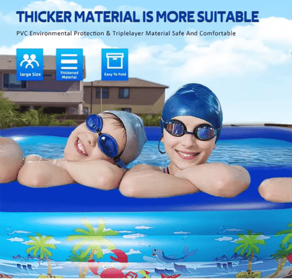 Inflatable Rectangular Kids Swimming Pool 180x130x56 CM