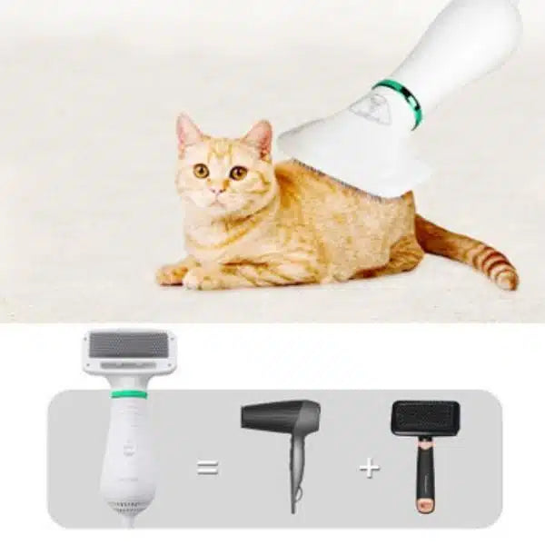 Electric 2 in 1 Pet Grooming Hair Dryer Blower Slicker Brush
