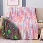 Glow in The Dark Unicorn Colorful Throw Blanket