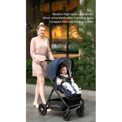Denim Linen Grey High Rider Smart Stroller (Pre-Order)