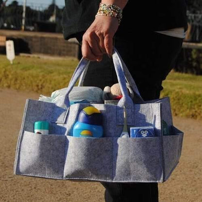 Grey Felt Nappy Organiser Caddy – Stylish Storage for Baby Essentials
