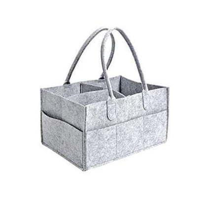 Grey Felt Nappy Organiser Caddy – Stylish Storage for Baby Essentials